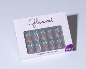 Gleami Almond Press-On Nails - Moonlight Glow